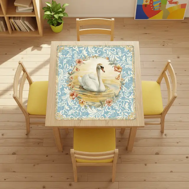Splash Of Mahj And Color Co. On Golden Pond Swan Mahjong Mat