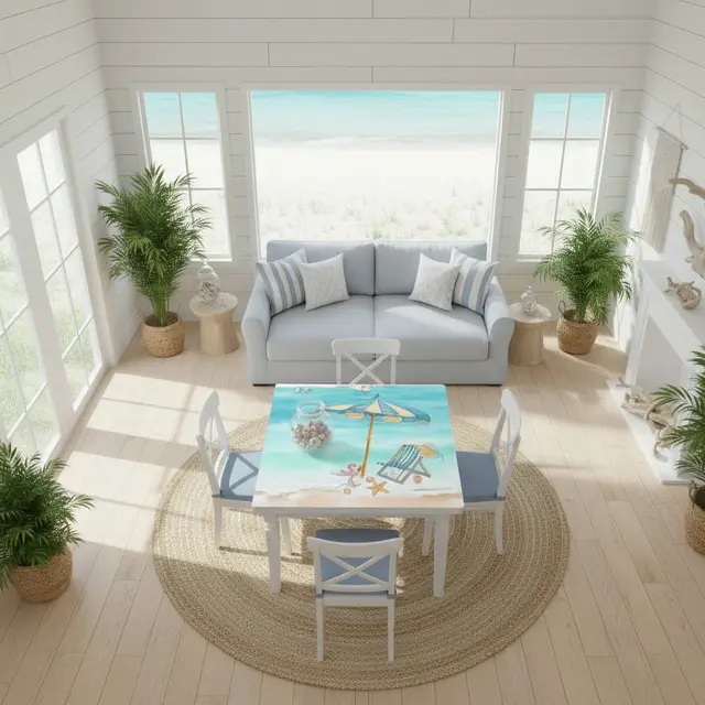 Splash Of Mahj And Color Co. Palm Beach Style Flamingo Beach Vibes Modern Mahjong Mat