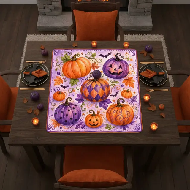 Splash Of Mahj And Color Co. Party In The Pumpkin Patch Mahjong Halloween Mat