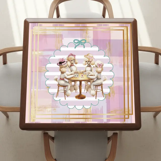Splash Of Mahj And Color Co. Poodle Play Parlor Mahjong Mat