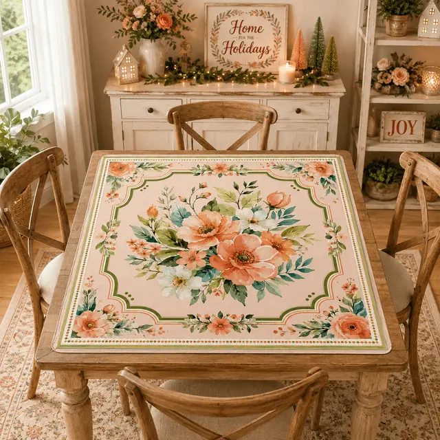 Splash Of Mahj And Color Co. Poppy And Jade Soft Watercolor Mahjong Mat