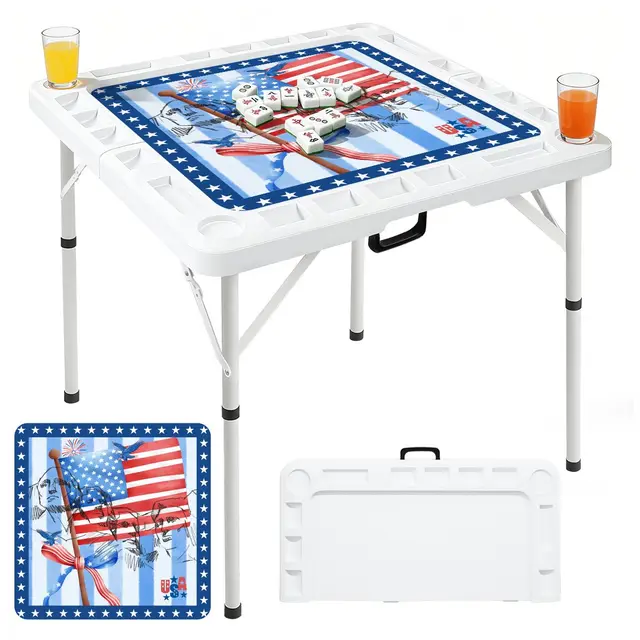 Splash Of Mahj And Color Co. Portable Travel All Americana Mahjong Mat And Foldable Mahjong Table
