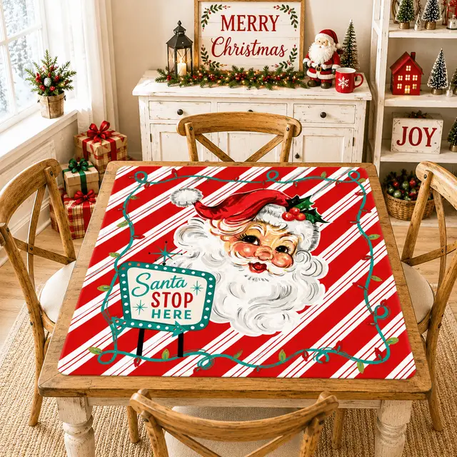 Splash Of Mahj And Color Co. Santa Stop Here Mahjong Christmas Play Mat