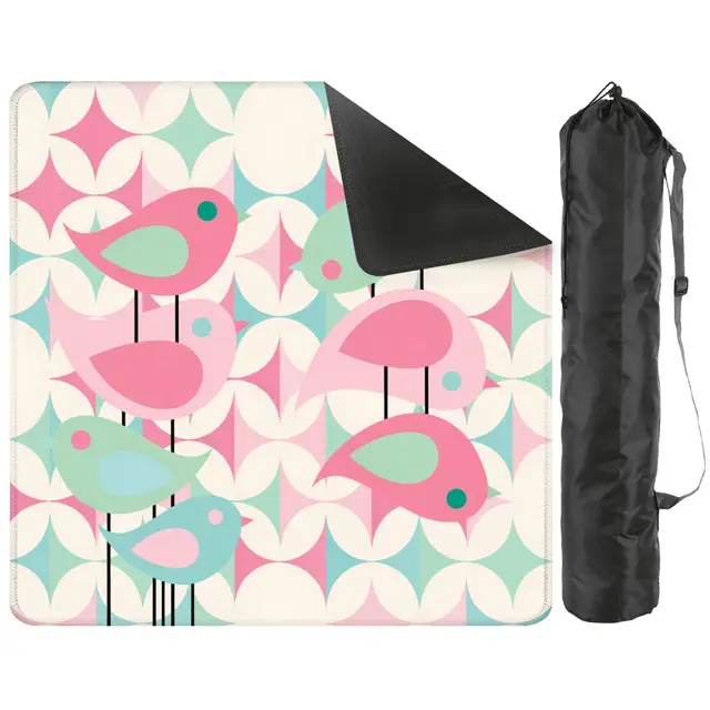 Splash Of Mahj And Color Co. Scandinavian Folk Art Mod Birds Geometric Pastels Mahjong Mat