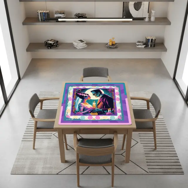 Splash Of Mahj And Color Co. Sci-Fi Frankenstein And Bride Mahjong Mat