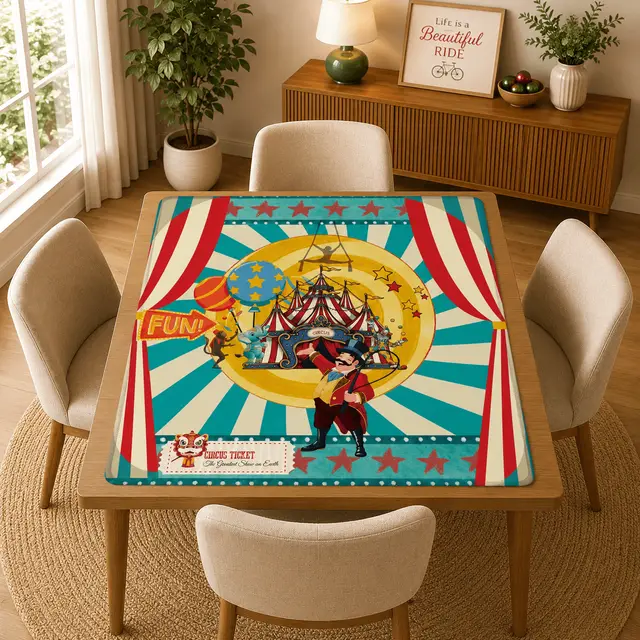 Splash Of Mahj And Color Co. Send In The Clowns Circus Show Mahjong Mat
