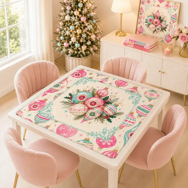 Splash Of Mahj And Color Co. Shiny And Brite Nostalgic Mahjong Christmas Mat
