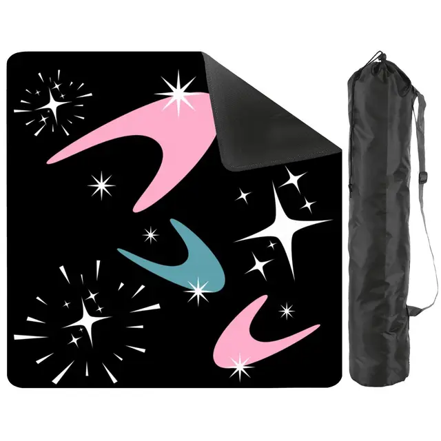 Splash Of Mahj And Color Co. Sky Rockets In Flight Modern Black Mini Mahjong Mat