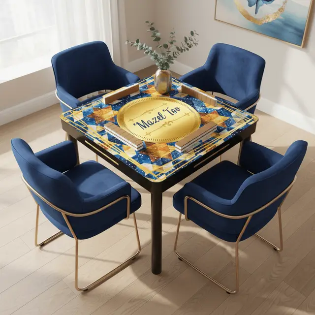 Splash Of Mahj And Color Co. So Much Mazal Tov Mahjong Mat