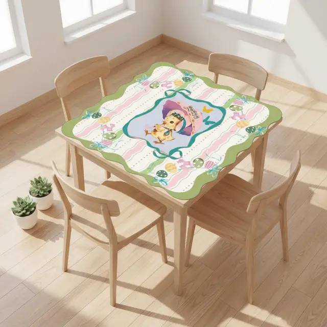 Splash Of Mahj And Color Co. Spring Easter Chic Scalloped Mahjong Mat