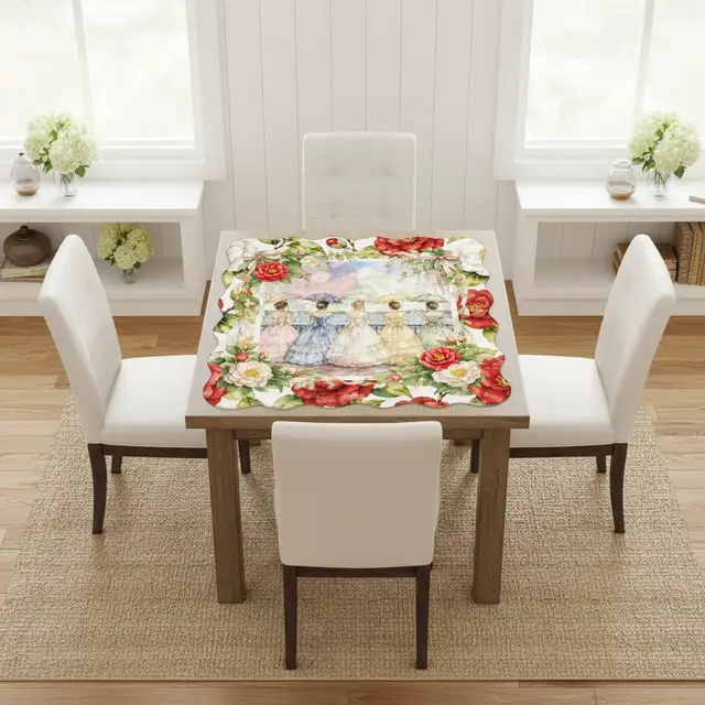 Splash Of Mahj And Color Co. Sweet Home Alabama Southern Belles Scalloped Mahjong Mat