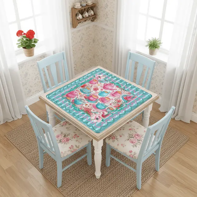 Splash Of Mahj And Color Co. Tea Time Pastel Parlor Mahjong Mat