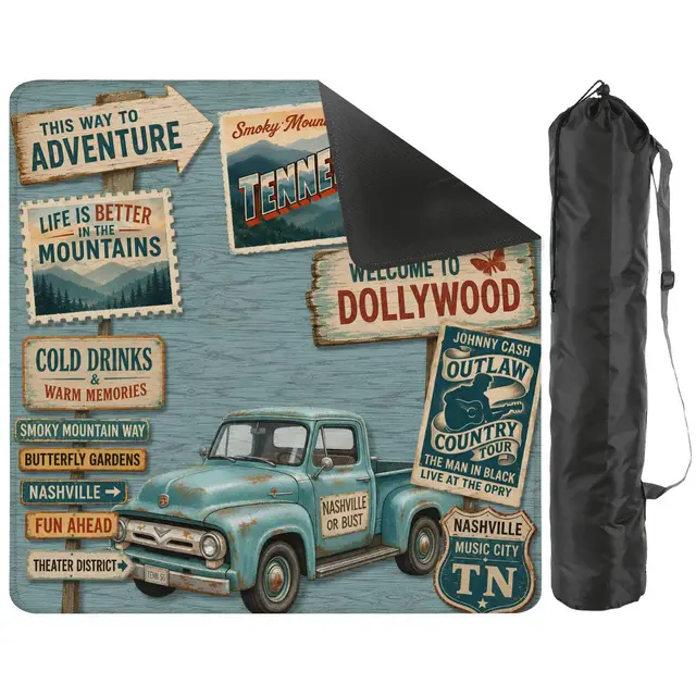 Splash Of Mahj And Color Co. Tennessee State Pride Country Road Mahjong Mat
