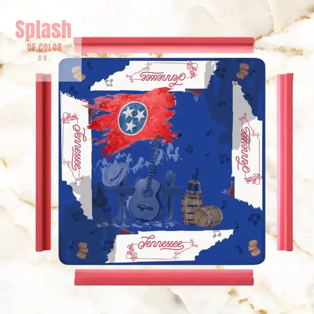 Splash Of Mahj And Color Co. Tennessee State Pride Mahjong Mat, Red, White And Blue And All Things Tennessee