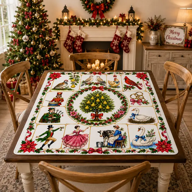 Splash Of Mahj And Color Co. The 12 Days Of Christmas Mahjong Mat