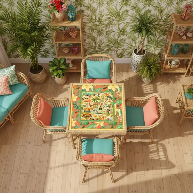 Splash Of Mahj And Color Co. The Florida Keys, Key West Mahjong Mat