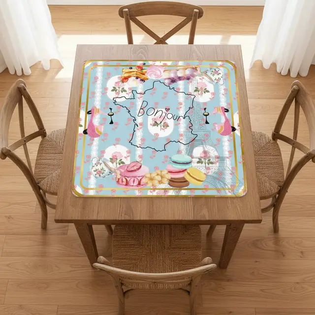 Splash Of Mahj And Color Co. The French Patisserie Mahjong Mat 33"x33" (Ship Rolled up)