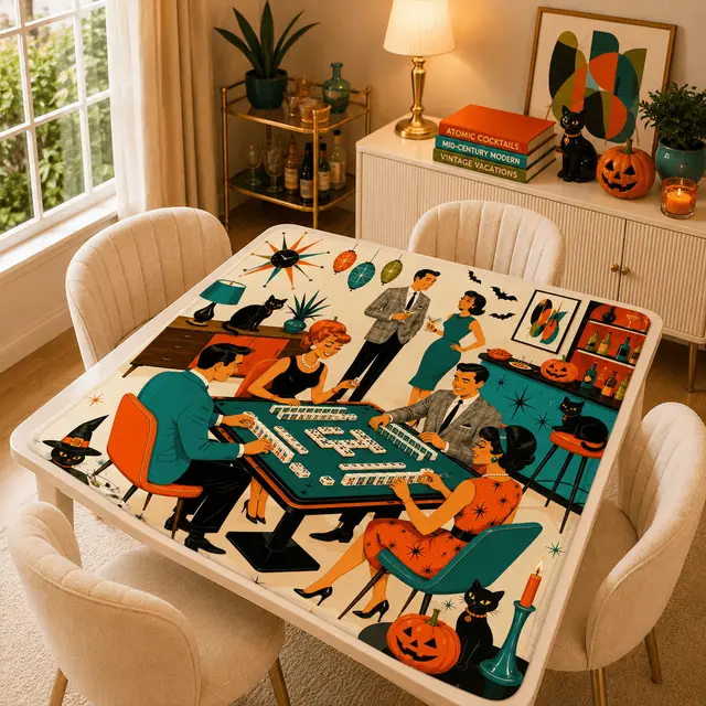 Splash Of Mahj And Color Co. The Mod Mash Halloween Mahjong Mat