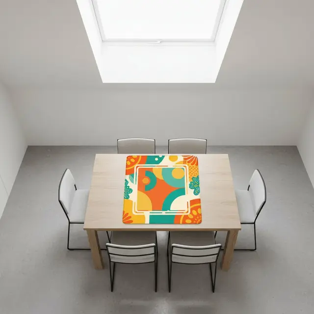 Splash Of Mahj And Color Co. The Modern GeoFlare Mahjong Game Mat, Orange Burst