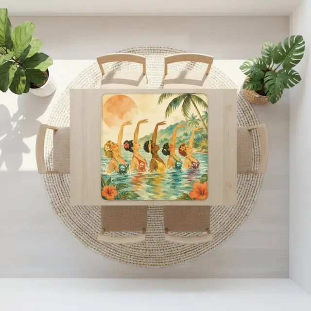 Splash Of Mahj And Color Co. The Old World Nostalgic Tropicana Swim Club Mahjong Mat