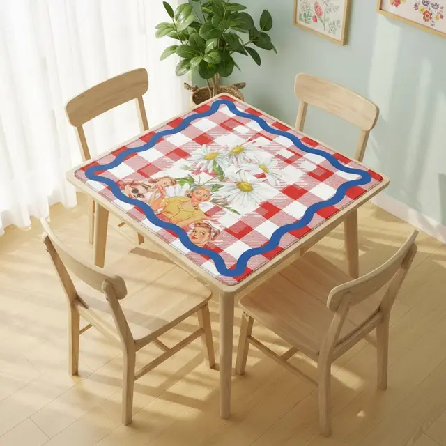 Splash Of Mahj And Color Co. The Real Mahj Wives Red Gingham Nostalgic Mahjong Mat