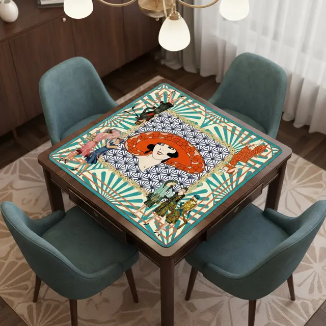 Splash Of Mahj And Color Co. The Roaring 1920's Art Deco Mahjong Mat