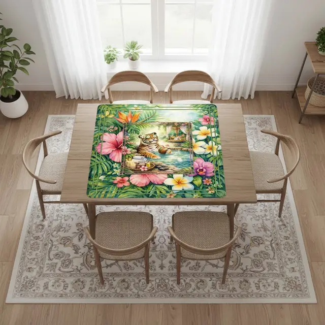 Splash Of Mahj And Color Co. Tiger Zen Tranquility Mahjong Mat