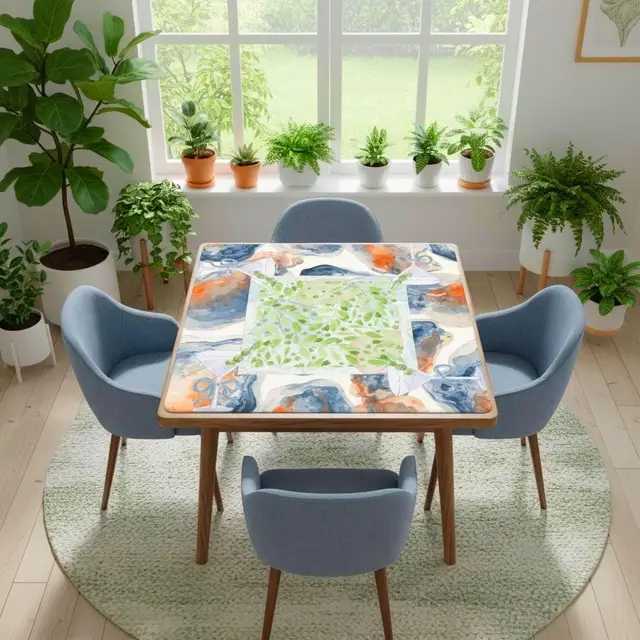 Splash Of Mahj And Color Co. Tinis And Oysters Watercolor Mahjong Mat