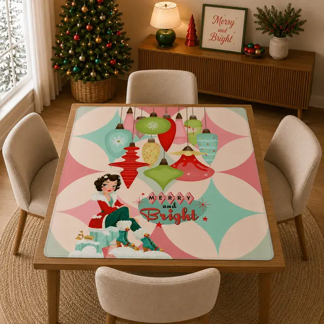 Splash Of Mahj And Color Co. Very Merry And Bright Nostalgic Christmas Mahjong Mat