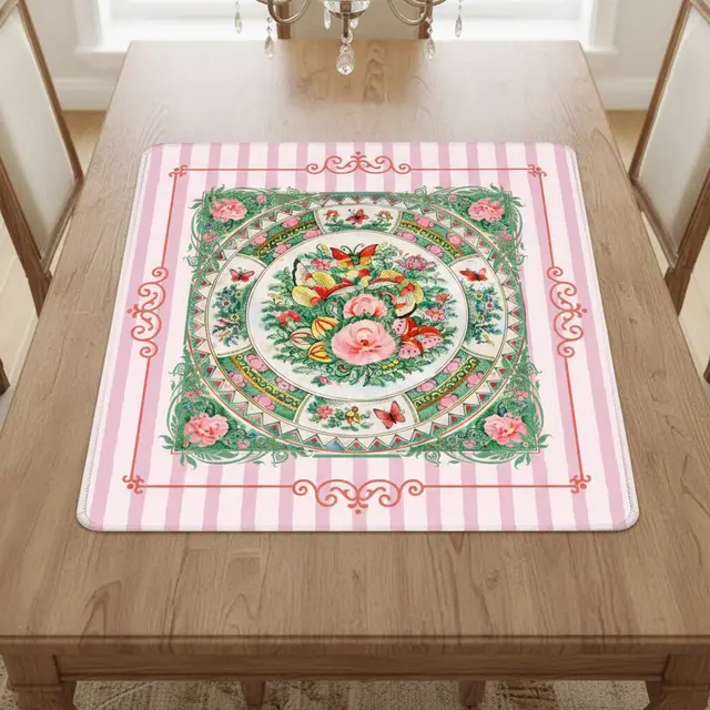 Splash Of Mahj And Color Co. Vintage Chinese Rose Canton Chinoiserie Mahjong Mat