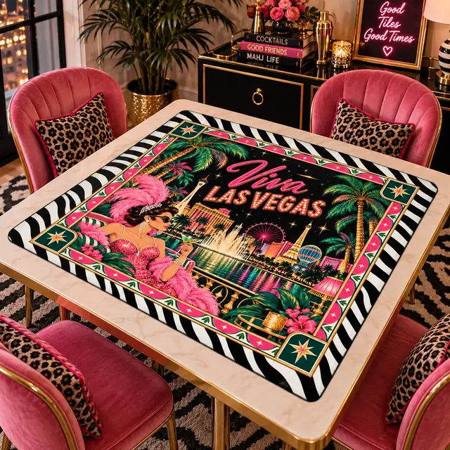 Splash Of Mahj And Color Co. Viva Las Vegas Art Deco Mahjong Mat