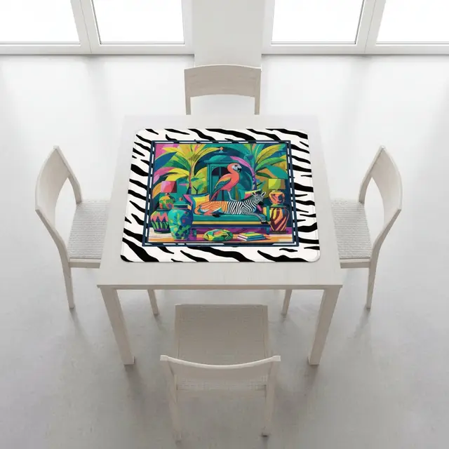 Splash Of Mahj And Color Co. Wild Thang Animal Print Mahjong Mat 33"x33" (Ship Rolled up)