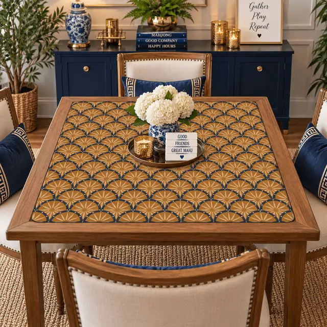 Splash Of Mahj And Color Co. William Morris Inspired Damask Deco Mahjong Mat