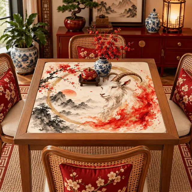 Splash Of Mahj And Color Co. Year Of The Fire Goat Mahjong Mat