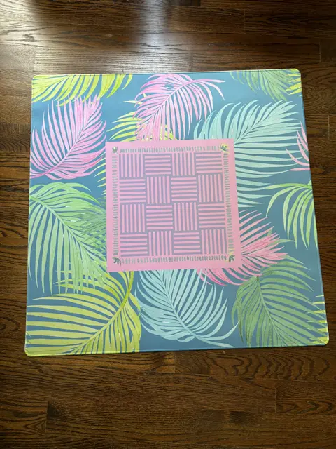 Spools Palm Fronds Neoprene Mahjong Mat