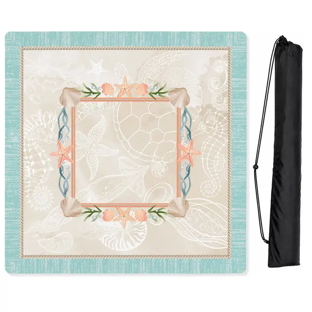 Sweet Jojo Designs Blue Coastal Paradise Collection Mahjong Mat for Table - Shipped Rolled