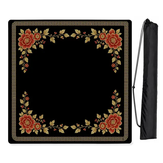 Sweet Jojo Designs Golden Pearl Floral Collection Mahjong Mat for Table - Shipped Rolled