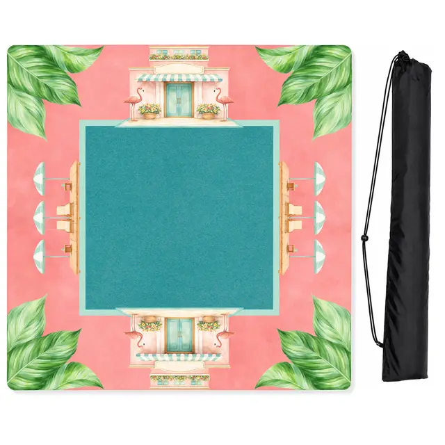 Sweet Jojo Designs Mint Green Royal Palm Collection Mahjong Mat for Table - Shipped Rolled