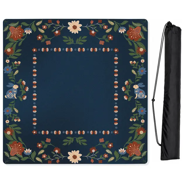 Sweet Jojo Designs Orange Folk Collection Mahjong Mat for Table - Shipped Rolled