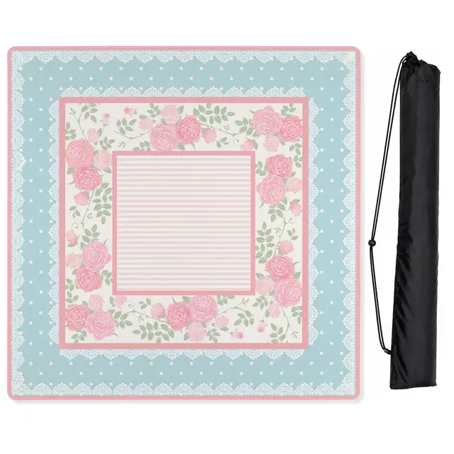 Sweet Jojo Designs Pink Shabby Chic Collection Mahjong Mat for Table - Shipped Rolled