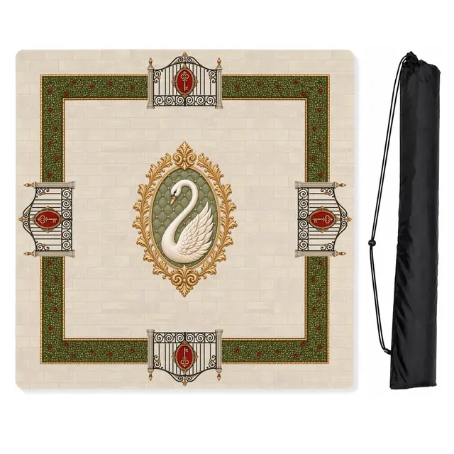 Sweet Jojo Designs Red Vintage Antique Collection Mahjong Mat for Table - Shipped Rolled
