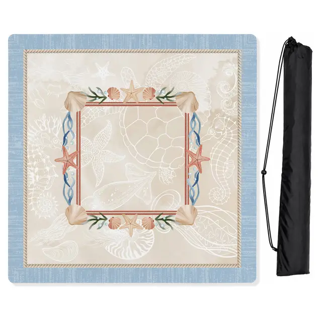 Sweet Jojo Designs Sky Blue Coastal Paradise Collection Mahjong Mat for Table - Shipped Rolled