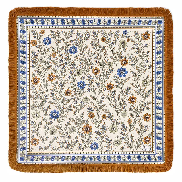 Tala Mahj The Sonoma Mahjong Mat - Wildflowers with Suede Fringe