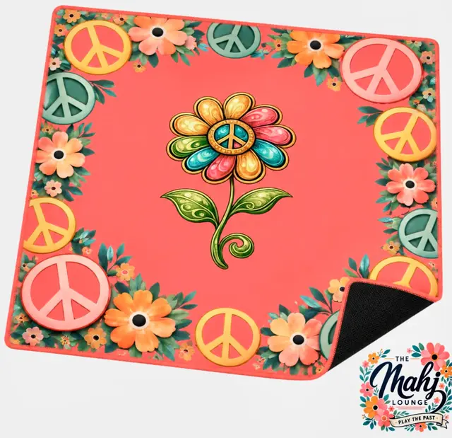 The Mahj Lounge Retro Peace Flower Mahjong Mat