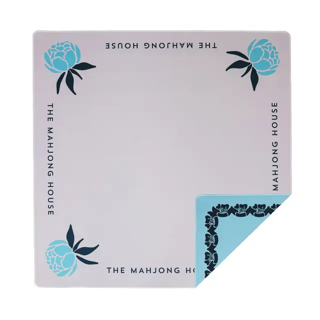 The Mahjong House Blue Double-Sided Mahjong Mat