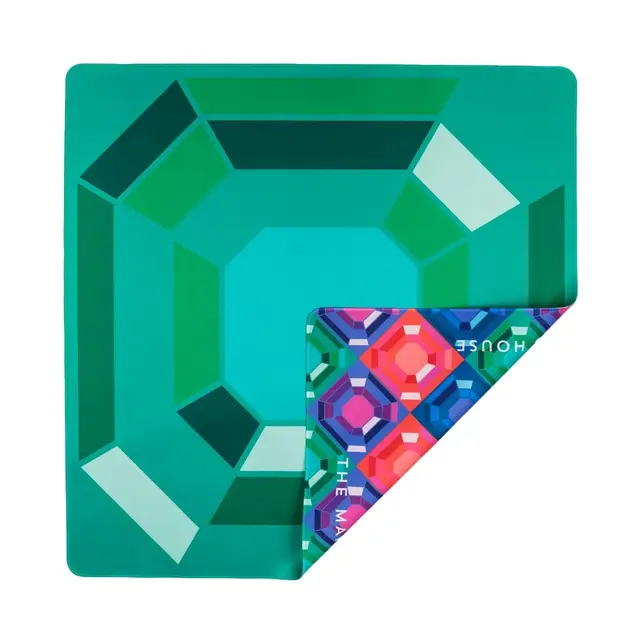 The Mahjong House Emerald Gem Double-Sided Mahjong Mat
