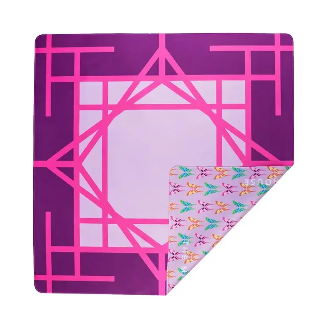 The Mahjong House Lilac Garden Double-Sided Travel Mahjong Mat