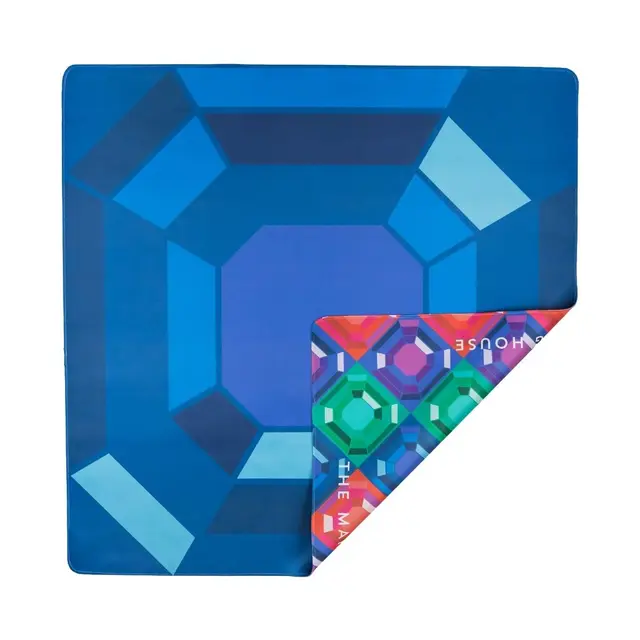 The Mahjong House Sapphire Gem Double-Sided Travel Mahjong Mat