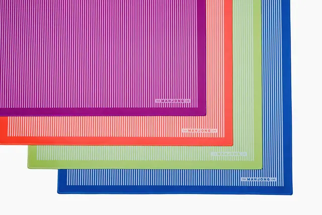 The Mahjong Line Pinstripe Game Mats — Orange Red & Pink