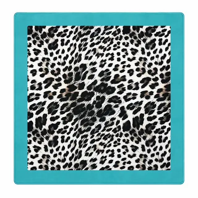 The Mahjong Register Teal Rivera Leopard 33" Mahjong Mat